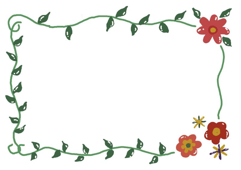 花　草　フレーム001｜心にチクっとささるワードで作る「ちくわPOP（ちくわぽっぷ）」｜農産物直売所やスーパーの青果売り場の活性化に！農に特化したPOPが無料!!