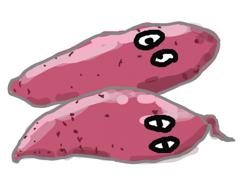 さつまいもめだま001｜心にチクっとささるワードで作る「ちくわPOP（ちくわぽっぷ）」｜農産物直売所やスーパーの青果売り場の活性化に！農に特化したPOPが無料!!