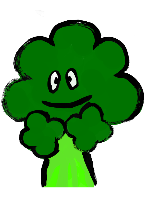 やさい筆イラスト大ブロッコリー001｜心にチクっとささるワードで作る「ちくわPOP（ちくわぽっぷ）」｜農産物直売所やスーパーの青果売り場の活性化に！農に特化したPOPが無料!!