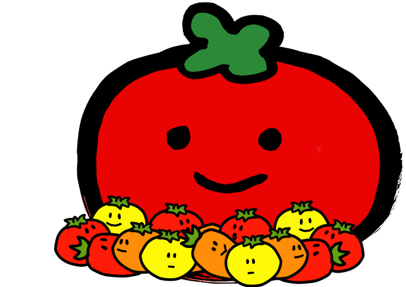 トマト大と　ミニトマト｜心にチクっとささるワードで作る「ちくわPOP（ちくわぽっぷ）」｜農産物直売所やスーパーの青果売り場の活性化に！農に特化したPOPが無料!!