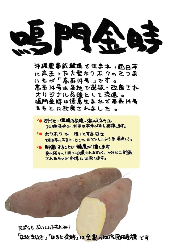 鳴門金時｜心にチクっとささるワードで作る「ちくわPOP（ちくわぽっぷ）」｜農産物直売所やスーパーの青果売り場の活性化に！農に特化したPOPが無料!!