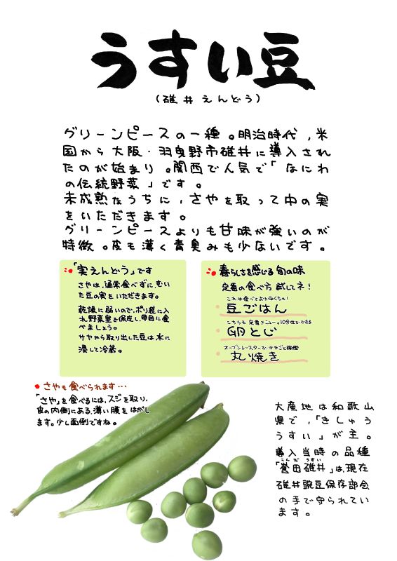うすい豆｜心にチクっとささるワードで作る「ちくわPOP（ちくわぽっぷ）」｜農産物直売所やスーパーの青果売り場の活性化に！農に特化したPOPが無料!!