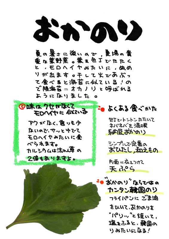 おかのり　陸海苔｜心にチクっとささるワードで作る「ちくわPOP（ちくわぽっぷ）」｜農産物直売所やスーパーの青果売り場の活性化に！農に特化したPOPが無料!!