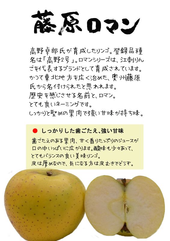 藤原ロマン　高野２号　黄りんご　TX｜心にチクっとささるワードで作る「ちくわPOP（ちくわぽっぷ）」｜農産物直売所やスーパーの青果売り場の活性化に！農に特化したPOPが無料!!