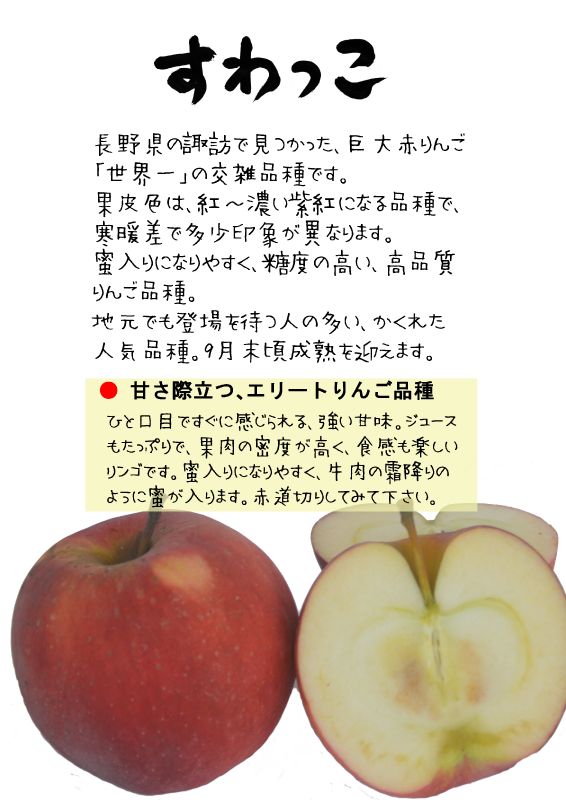 すわっこ　　諏訪っこ　赤りんご　TX｜心にチクっとささるワードで作る「ちくわPOP（ちくわぽっぷ）」｜農産物直売所やスーパーの青果売り場の活性化に！農に特化したPOPが無料!!