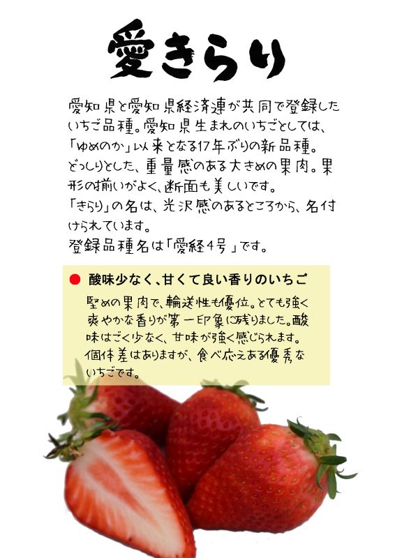 愛きらり　いちご　愛経4号TX｜心にチクっとささるワードで作る「ちくわPOP（ちくわぽっぷ）」｜農産物直売所やスーパーの青果売り場の活性化に！農に特化したPOPが無料!!