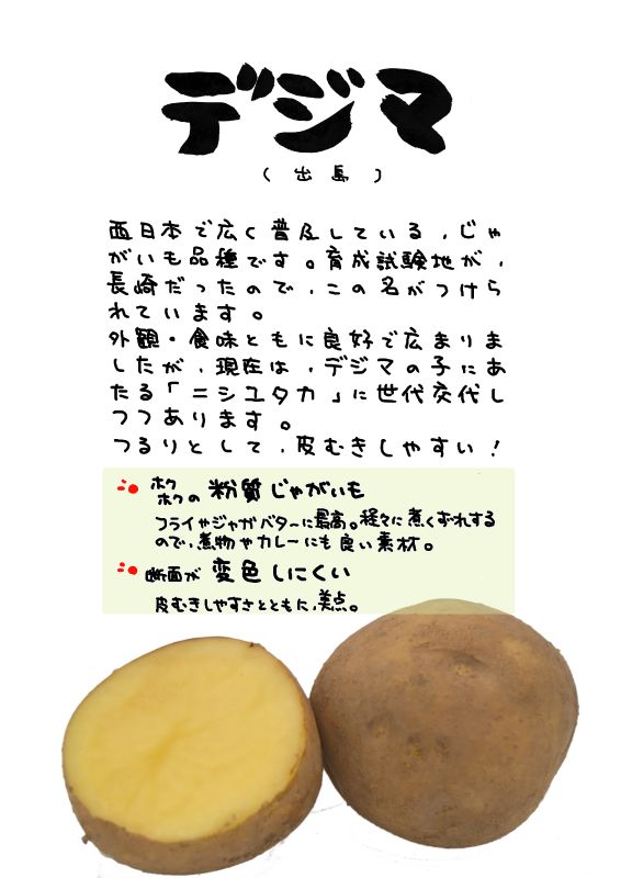 デジマ　じゃがいも｜心にチクっとささるワードで作る「ちくわPOP（ちくわぽっぷ）」｜農産物直売所やスーパーの青果売り場の活性化に！農に特化したPOPが無料!!