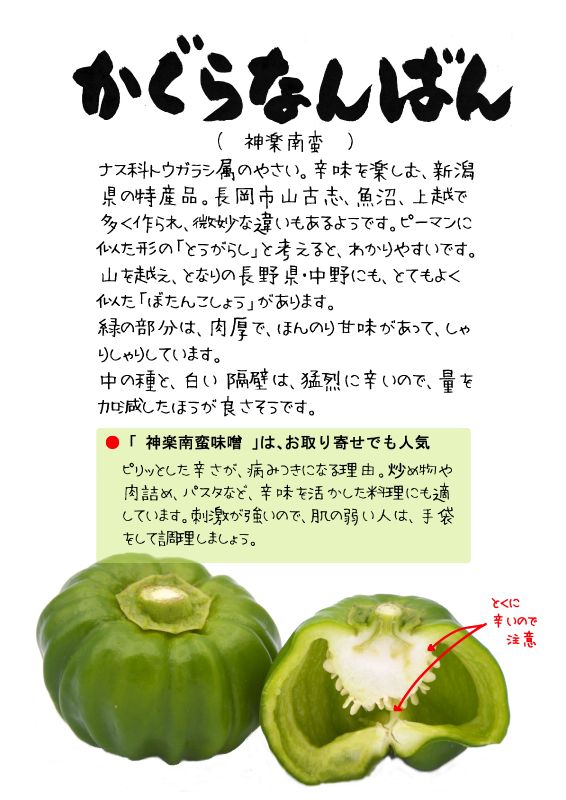 かぐらなんばん　神楽南蛮　新潟県TX｜心にチクっとささるワードで作る「ちくわPOP（ちくわぽっぷ）」｜農産物直売所やスーパーの青果売り場の活性化に！農に特化したPOPが無料!!