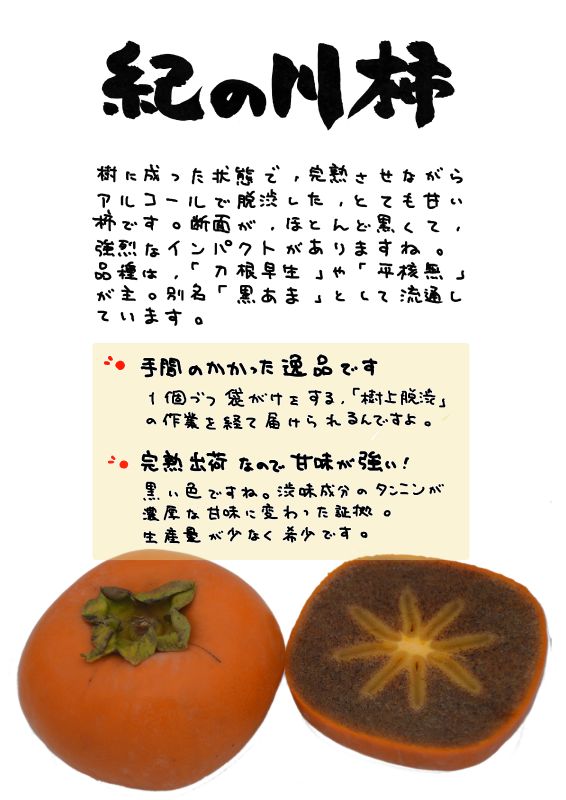 紀の川柿｜心にチクっとささるワードで作る「ちくわPOP（ちくわぽっぷ）」｜農産物直売所やスーパーの青果売り場の活性化に！農に特化したPOPが無料!!