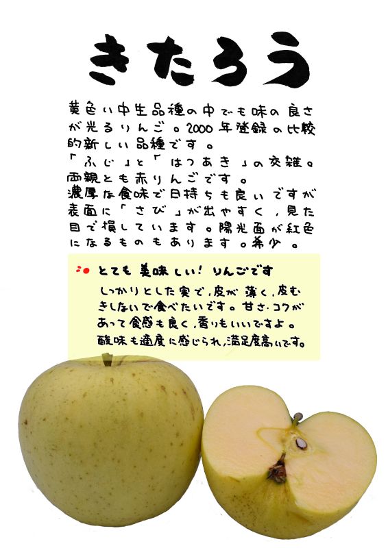 きたろう　黄りんご｜心にチクっとささるワードで作る「ちくわPOP（ちくわぽっぷ）」｜農産物直売所やスーパーの青果売り場の活性化に！農に特化したPOPが無料!!