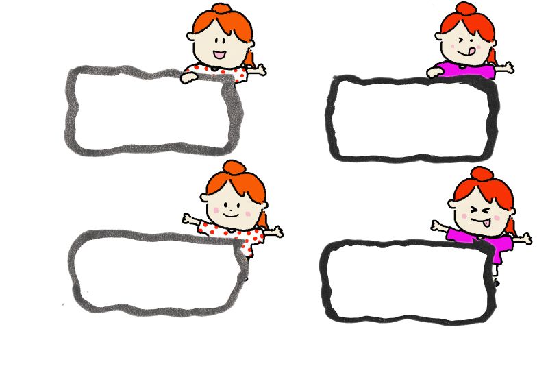 mini card　女の子と枠001ショーカードプライスカード値札｜心にチクっとささるワードで作る「ちくわPOP（ちくわぽっぷ）」｜農産物直売所やスーパーの青果売り場の活性化に！農に特化したPOPが無料!!