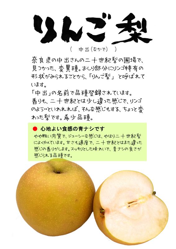 りんご梨　中出　りんごナシ｜心にチクっとささるワードで作る「ちくわPOP（ちくわぽっぷ）」｜農産物直売所やスーパーの青果売り場の活性化に！農に特化したPOPが無料!!