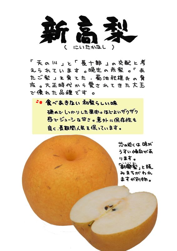 新高梨　にいたかなし｜心にチクっとささるワードで作る「ちくわPOP（ちくわぽっぷ）」｜農産物直売所やスーパーの青果売り場の活性化に！農に特化したPOPが無料!!
