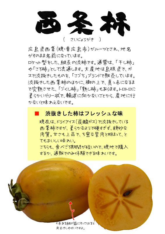 西条柿　渋柿｜心にチクっとささるワードで作る「ちくわPOP（ちくわぽっぷ）」｜農産物直売所やスーパーの青果売り場の活性化に！農に特化したPOPが無料!!
