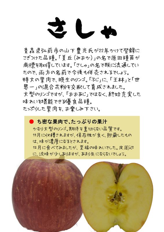 さしゃ　美丘　みおか　赤リンゴ　TX｜心にチクっとささるワードで作る「ちくわPOP（ちくわぽっぷ）」｜農産物直売所やスーパーの青果売り場の活性化に！農に特化したPOPが無料!!