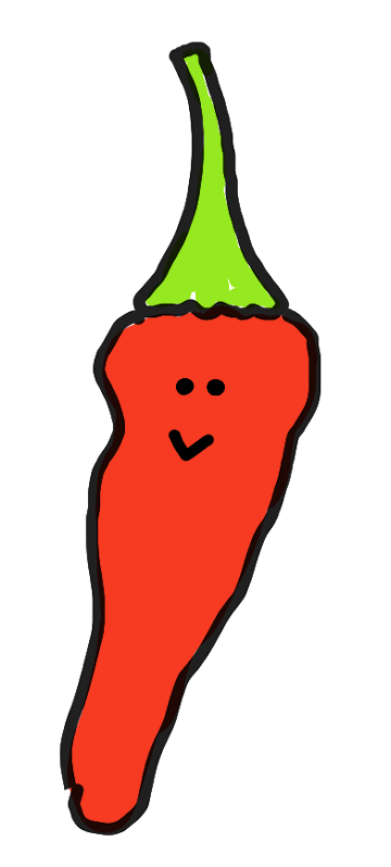 とうがらし唐辛子イラスト赤｜心にチクっとささるワードで作る「ちくわPOP（ちくわぽっぷ）」｜農産物直売所やスーパーの青果売り場の活性化に！農に特化したPOPが無料!!