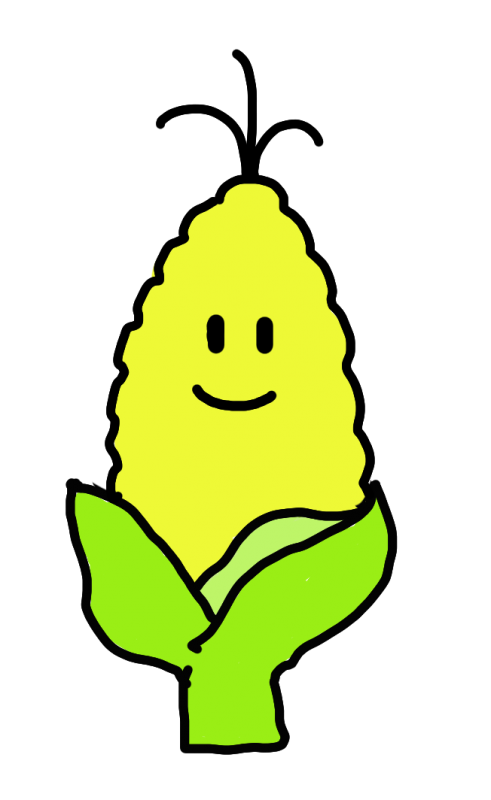 トウモロコシとうもろこしコーンイラスト　｜心にチクっとささるワードで作る「ちくわPOP（ちくわぽっぷ）」｜農産物直売所やスーパーの青果売り場の活性化に！農に特化したPOPが無料!!