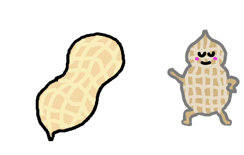 ピーナッツピーナッツらっかせい落花生イラスト　｜心にチクっとささるワードで作る「ちくわPOP（ちくわぽっぷ）」｜農産物直売所やスーパーの青果売り場の活性化に！農に特化したPOPが無料!!