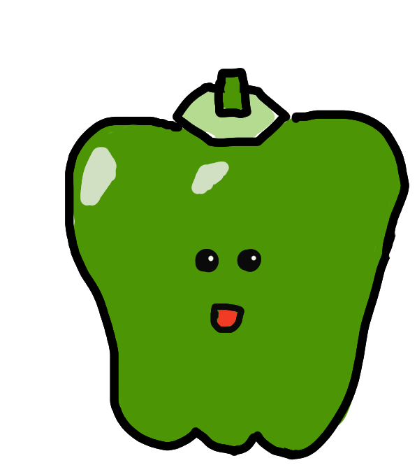 ピーマン　ぴーまんイラスト　｜心にチクっとささるワードで作る「ちくわPOP（ちくわぽっぷ）」｜農産物直売所やスーパーの青果売り場の活性化に！農に特化したPOPが無料!!