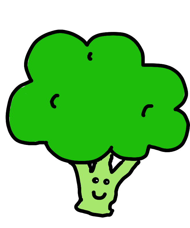 ブロッコリーイラスト　｜心にチクっとささるワードで作る「ちくわPOP（ちくわぽっぷ）」｜農産物直売所やスーパーの青果売り場の活性化に！農に特化したPOPが無料!!